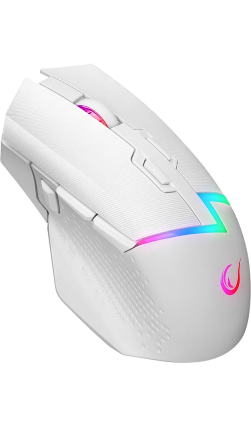 RAMPAGE Drop M3 V2 24000 DPI 3311 Sensör RGB Şarjlı Kablosuz 80 Milyon Huano Switch Gaming Mouse Beyaz