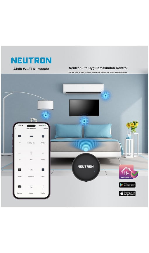 NEUTRON NTL-IR-02S Wi-Fi Akıllı Kumanda Siyah