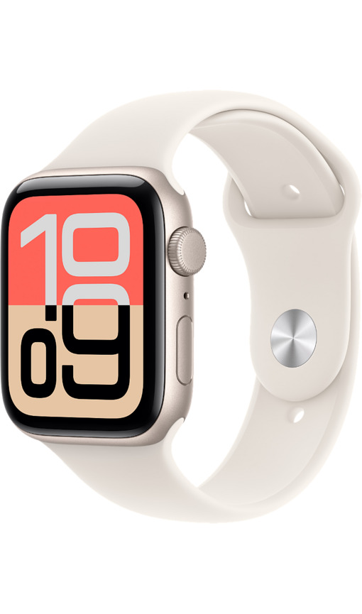 APPLE MEHJ4TU/A Watch SE 3 GPS 44mm Yıldız Işığı Alüminyum Kasa ve Yıldız Işığı Spor Kordon - M/L