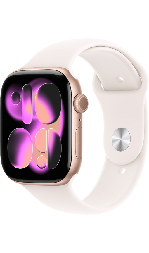 APPLE MEV74TU/A Watch Series 11 GPS 46mm Rose Altın Alüminyum Kasa ve Light Blush Spor Kordon - M/L